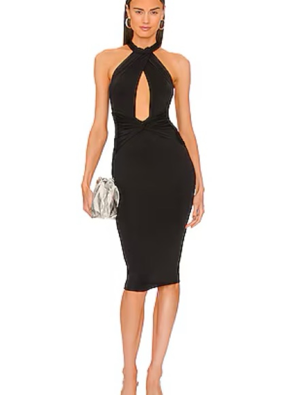 Michael Costello x REVOLVE Faye Black Cutout Midi Dress